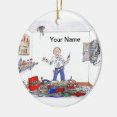 Elektriker - Mann Keramikornament (Links)