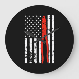 Elektriker mit US-Flagge Große Wanduhr