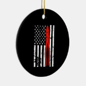 Elektriker mit US-Flagge Keramik Ornament (Rechts)