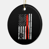 Elektriker mit US-Flagge Keramik Ornament (Links)