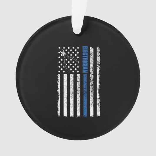 Elektriker mit US-Flagge Ornament (Vorderseite)