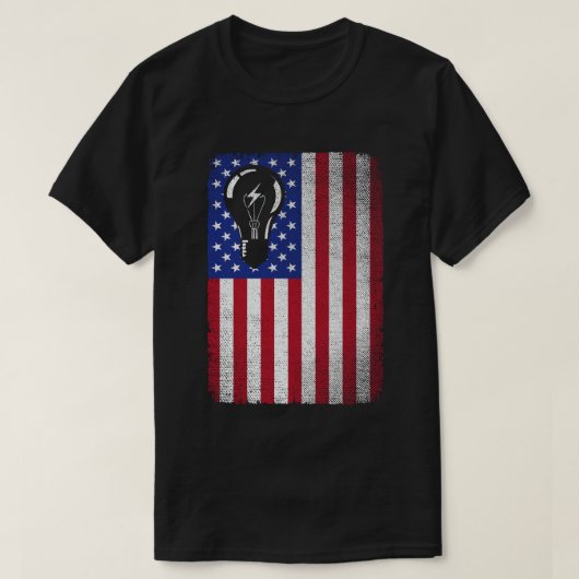 Elektriker Patriotic American Flag Electrical T-Shirt (Design vorne)