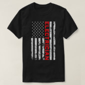 Elektriker Patriotic American Flag T-Shirt (Design vorne)