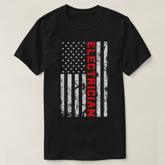 Elektriker Patriotic American Flag T-Shirt (Design vorne)