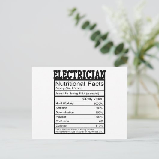 Elektriker Postkarte (Stehend Vorderseite)