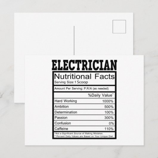 Elektriker Postkarte (Vorne/Hinten)