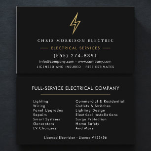 Elektriker – Professionelle Elektrounternehmen Visitenkarte
