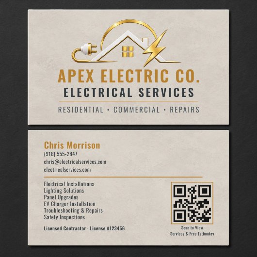Elektriker QR Code Professional Visitenkarte