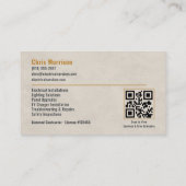 Elektriker QR Code Professional Visitenkarte (Rückseite)