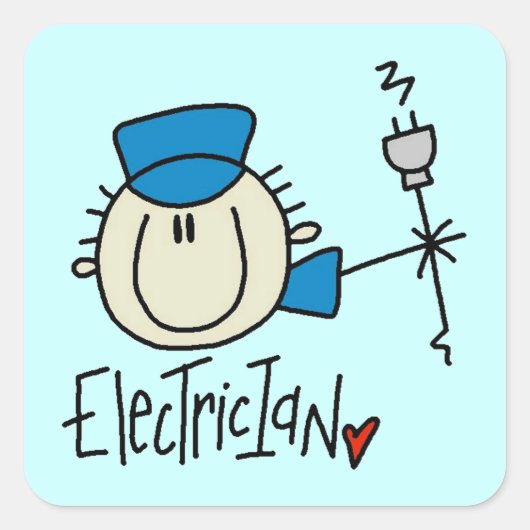 Elektriker Quadratischer Aufkleber (Vorderseite)