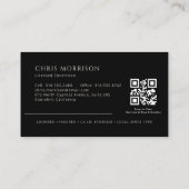 Elektriker Schwarz & Silber Professional QR Code Visitenkarte (Rückseite)