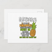 Elektriker sind wie Ananas. Ankündigungspostkarte (Vorne/Hinten)