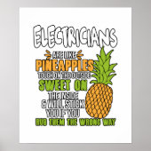 Elektriker sind wie Ananas. Poster (Vorne)