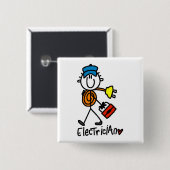 Elektriker-Strichmännchen Button (Vorne & Hinten)