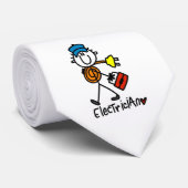 Elektriker-Strichmännchen Krawatte (Gerollt)