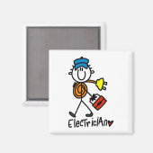 Elektriker-Strichmännchen Magnet (Vorderseite/Rückseite)