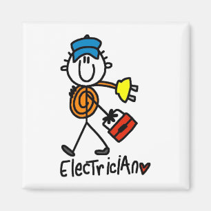 Elektriker-Strichmännchen Magnet