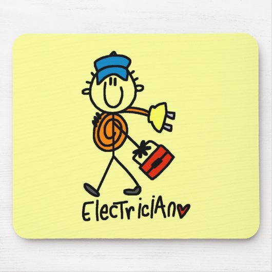 Elektriker-Strichmännchen Mousepad (Vorne)