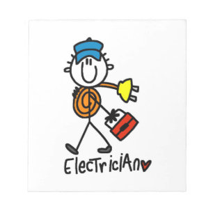 Elektriker-Strichmännchen Notizblock