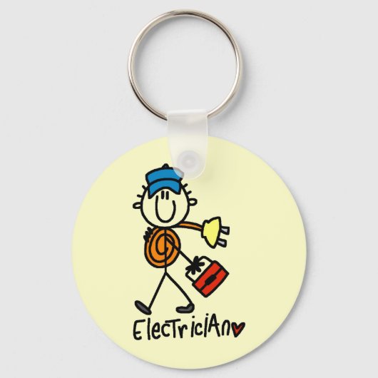 Elektriker-Strichmännchen Schlüsselanhänger (Vorderseite)