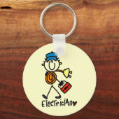 Elektriker-Strichmännchen Schlüsselanhänger (Vorderseite)