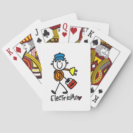 Elektriker-Strichmännchen Spielkarten (Rückseite)