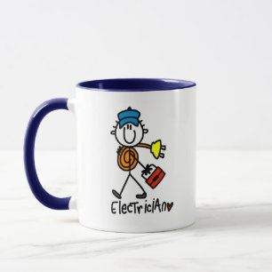 Elektriker-Strichmännchen Tasse