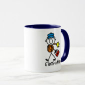 Elektriker-Strichmännchen Tasse (VorderseiteRechts)