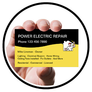 Elektriker Stromreparaturservice Visitenkarte