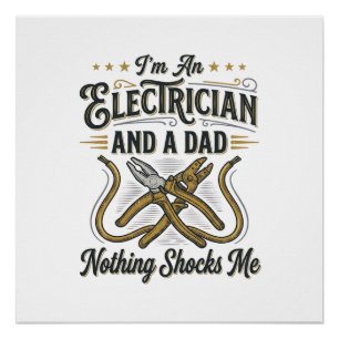 Elektriker-Vater Nichts schockiert mich Vintage-Sh Poster