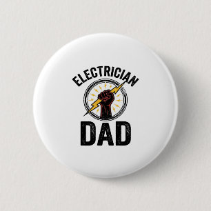 Elektriker-Vater Vintage-Stichvektor-Shirt-Des Button