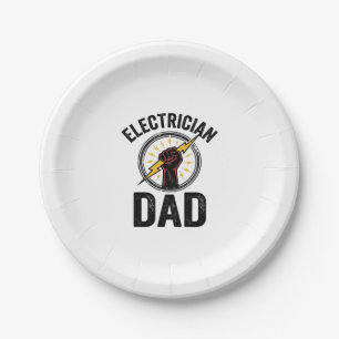 Elektriker-Vater Vintage-Stichvektor-Shirt-Des Pappteller
