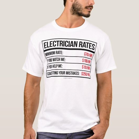 Elektriker veranschlagt lustigen T - Shirt (Vorderseite)