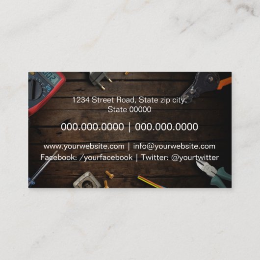 Elektriker Visitenkarte (Rückseite)