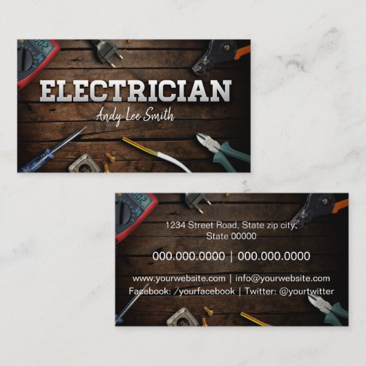 Elektriker Visitenkarte (Vorne/Hinten)