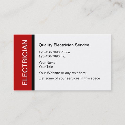 Elektriker-Visitenkarten Visitenkarte (Vorderseite)