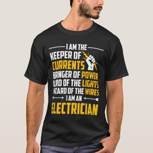 Elektriker-Wächter-Strom Bringer Power T-Shirt (Vorderseite)