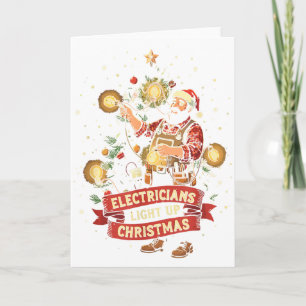 Elektriker zündet Weihnachten Lustiger Vater M Karte