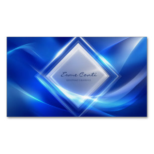 Elektrisch Blau Leuchtender Diamant Futuristische  Magnetische Visitenkarte