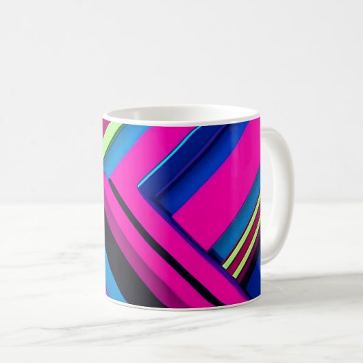 Elektrisch blau und rosa kaffeetasse (VorderseiteRechts)
