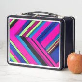 Elektrisch blau und rosa metall brotdose (Beispiel)