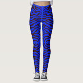 Elektrisch-blau und schwarz-zebrablau leggings (Vorderseite)