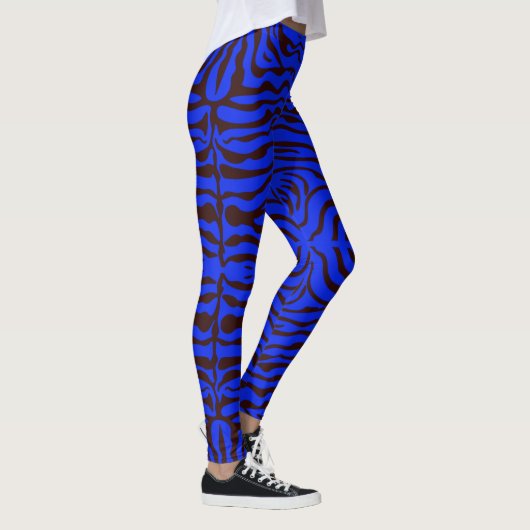 Elektrisch-blau und schwarz-zebrablau leggings (Rechts)