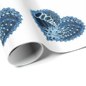 Elektrisch blaue dekorative Herzen Geschenkpapier (Rolleneckpunkt)