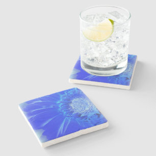elektrisch blaue Gerbera Steinuntersetzer