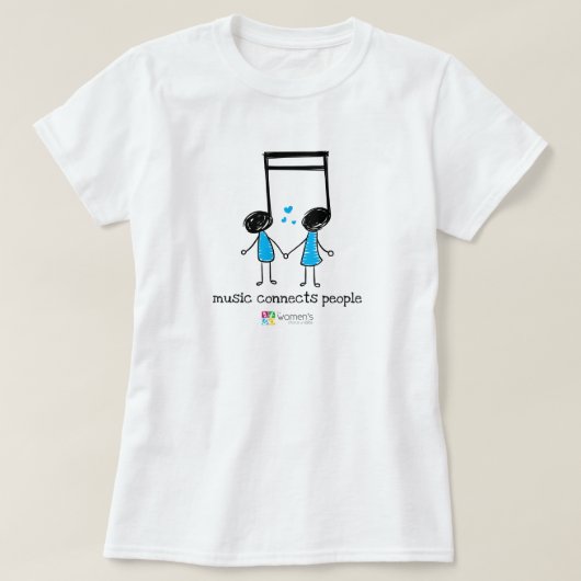 Elektrisch-blaue Musik verbindet Menschen T-Shirt (Design vorne)