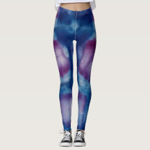 Elektrisch Blaue Splash Abstract Paint Yoga Leggin