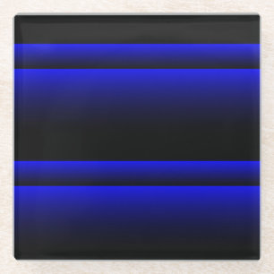 Elektrisch-blaue Streifen Glasuntersetzer