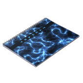 Elektrisch-blaue Waves | Personalisiertes SpiralNo Notizblock (Linke Seite)