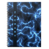 Elektrisch-blaue Waves | Personalisiertes SpiralNo Notizblock (Vorderseite)